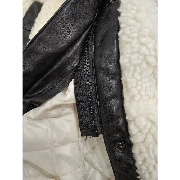 NWOT Levi Strauss Faux Shearling Sherpa Hooded Coat Jacket Women’s M (Read) - Picture 12 of 14